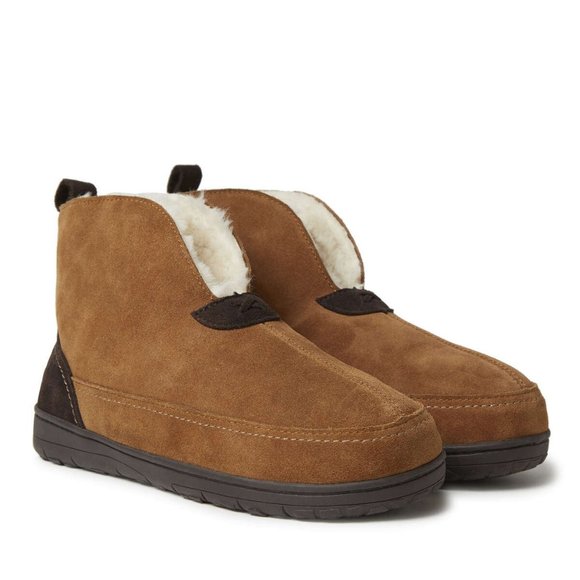 Dearfoams Men's Genuine Suede Boot Slipper NEW size 11 (US men shoe 10) - Picture 1 of 11